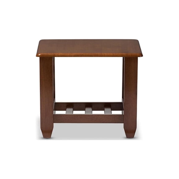 Bowery Hill Modern Wood End Table with Open Shelf in Cherry Brown