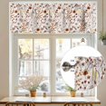 thumbnail image 7 of Curtain Valance for Windows Floral Leaves Rod Pocket Valance Window Treatments 1 Panel Plant Stripes Orange Yellow Short Curtains for Kitchen Windows Bathroom Bedroom 54x18in, 7 of 7