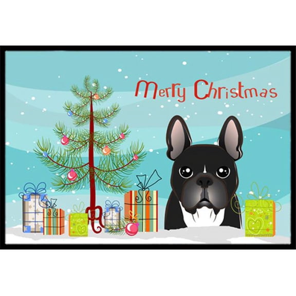 Christmas Tree and French Bulldog Door Mat