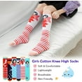 thumbnail image 4 of 6 Pairs Girls Knee High Socks, Kids Crazy Fun Gift Cute Unicorn Patterns Cotton Mid-Calf Boot Socks Warm Long Socks for Age 3-12 Years Girls, 4 of 7