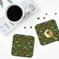 thumbnail image 5 of Disketp Green Cacti And Red Chili Funny Coasters,6 Pcs Leather Coasters with Holder, Perfect Housewarming Hostess Gifts,Protect Furniture from Water Marks Scratch and Damage,Square, 5 of 7