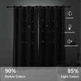 thumbnail image 3 of Lapalife Stars Blackout Curtains for Girls Bedroom, Double Layer Star Cut Out Curtains Nursery Home Decor, 1 Panel, Gray, 51''x 84'', 3 of 7