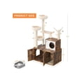 thumbnail image 4 of Ourlova Large Cat Tree With Litter Box Enclosure3 In 1 Cat Tower Hidden Pet Washroom Litter Box FurnitureWooden Multi Level Cat Condo Furniture With Sisal Scratching PostsSoft Plush Perch Hammock, 4 of 8