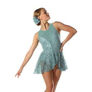 Dance Dress Lyrical Skirted Plunge Lace Leotard Costume