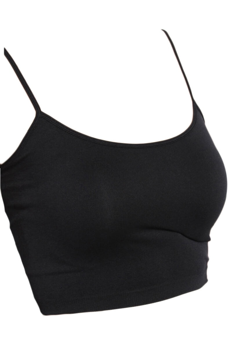 TheMogan Women's Seamless Spaghetti Strap Bra Top Stretch Cami Bandeau
