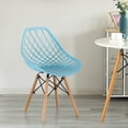 thumbnail image 7 of Fabulaxe Mid-Century Modern Style Plastic DSW Shell Dining Chair with Lattice Back and Wooden Dowel Eiffel Legs, 7 of 7