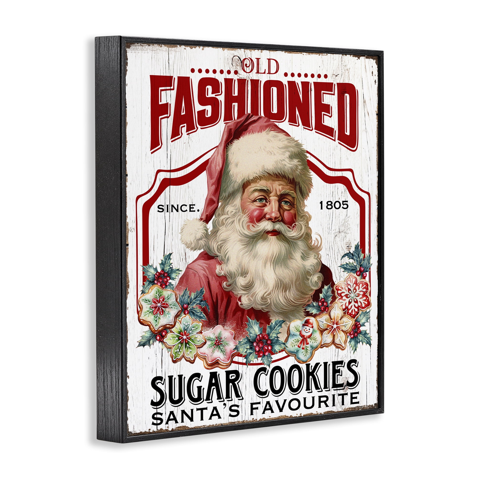 Stupell Industries Old Fashioned Cookies Holiday Painting Black Framed Art Prints Wall Art, 16 x 20