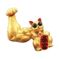 thumbnail image 2 of Figurine de Muscle de Gros Chat Chinoise Lucky Cat à Bras Ondulant Porte-Bonheur Feng Shui Décoration Intérieure de Porte de Maison Riche Dorée, 2 of 8