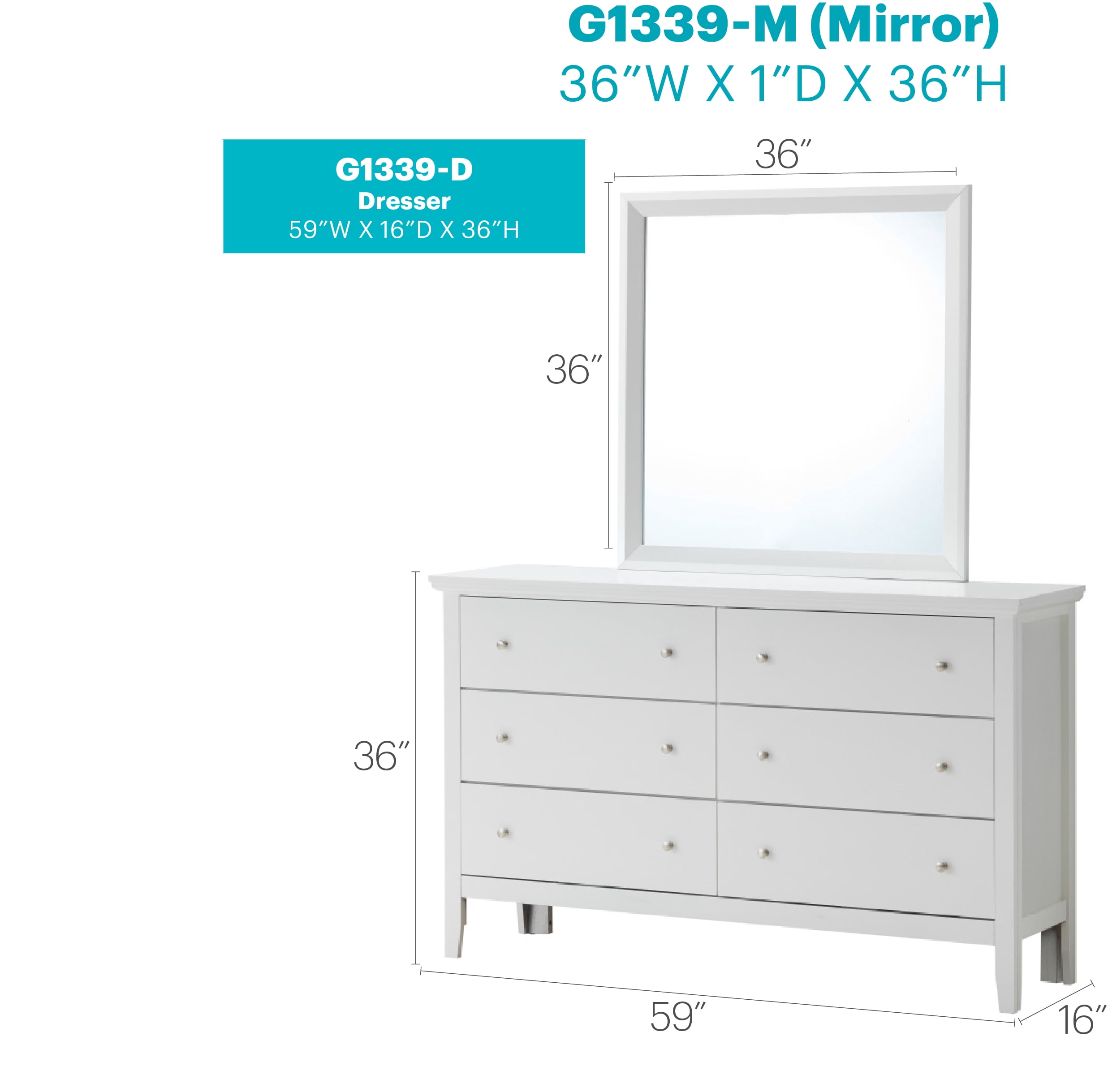 Glory Furniture LouisPhillipe G02105-D Dresser , Gray