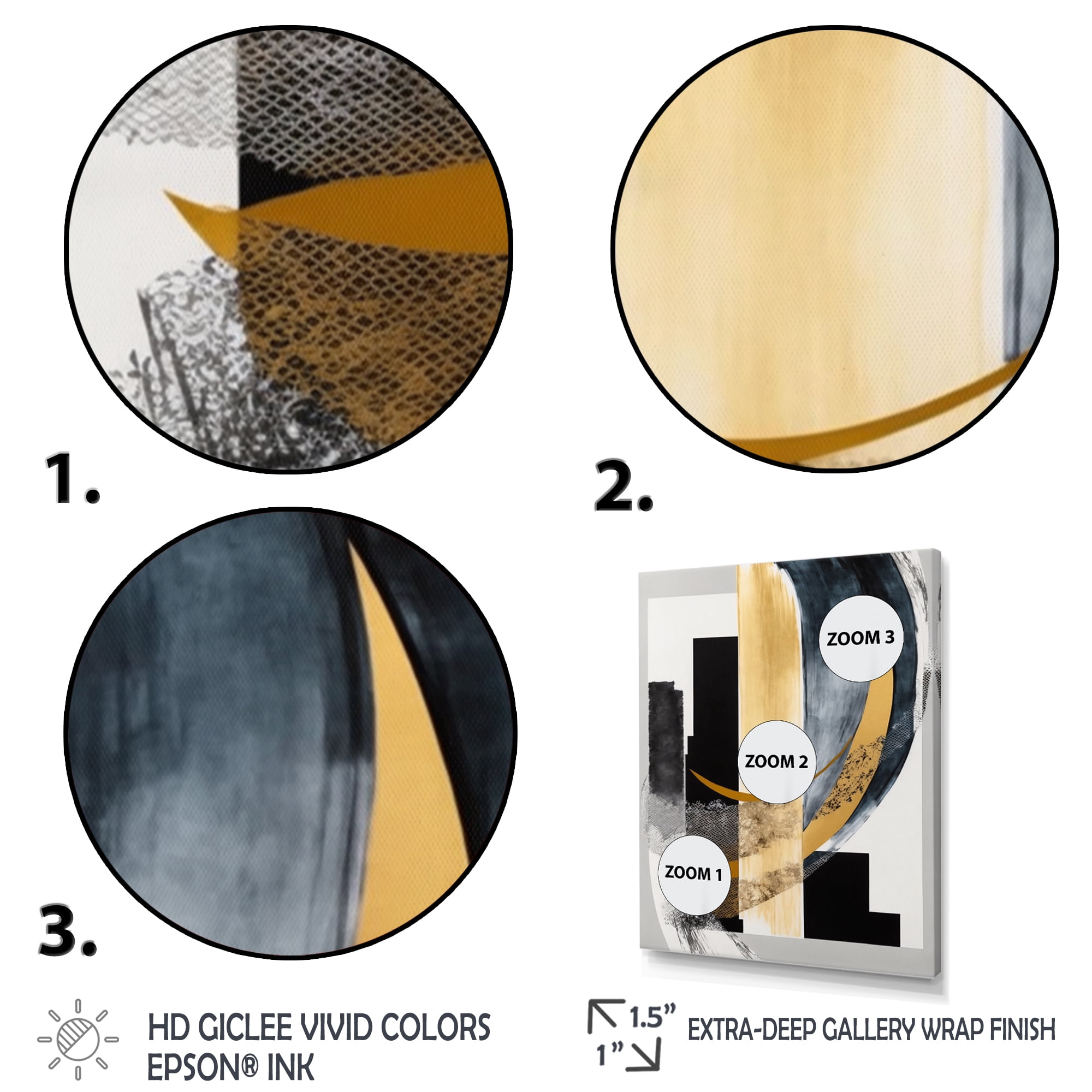 Designart Glam Art Deco Abstract I Canvas Wall Art