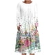 thumbnail image 2 of ICHUANYI Clearance Women's Casual Round Neck Long Sleeve Folding Floral Printed Dresses(White, XXL) ICHUANYI WER2023081203773, 2 of 5