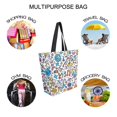 thumbnail image 7 of FORMRS Womens Canvas Tote Bag with Zipper Inner Pocket Shoulder Handbag, Doodle Pattern, 7 of 7