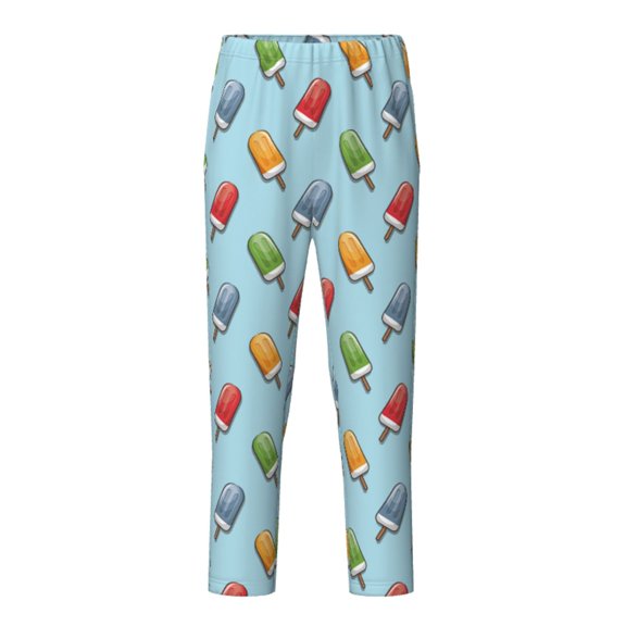 Xecao Modern Ice Cream Print Teenagers' Pajama Pants Long Sleep Pants Soft Elastic Waist Pajama Bottoms Elastic waist with 2 Pockets 5-16 Years-XS(5-6)