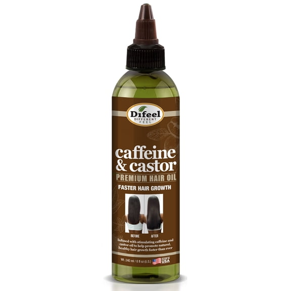 Difeel Hair Oil Blend- Caffeine & Castor Faster Hair Growth Hair Oil 8 oz.