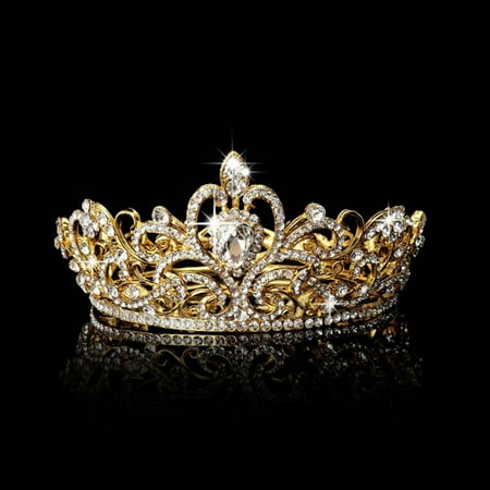Women Wedding Bridal Pageant Re Crown Tiara Elegant Diamond Jewelry Crown Gold