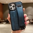 thumbnail image 1 of SaniMore for iPhone 14 Pro 6.1" Back Wallet Case with Card Slot & Kickstand, Premium PU Leather Case with Adjustable Wrist Strap Shockproof Protective Case for Women Men, Blue, 1 of 10
