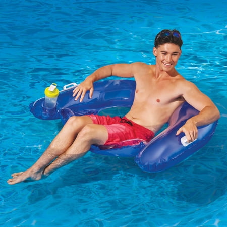 Bluescape Inflatable Comfort Chair Lounge Pool Float, Blue ,Age 14 & up, Unisex