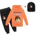 thumbnail image 1 of Traje de ocio bidimensional periférico de animación Roblox de tres piezas para niños y niñas, suéter y pantalones para niños + sombrero, 1 of 4