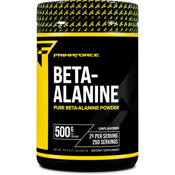 Primaforce Beta Alanine Powder 500 Grams (1.1lbs) Unflavored - Pre Workout and Post Workout Supplement