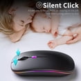 thumbnail image 4 of MesaSe Wireless Mouse  G12 Slim LED Rechargeable Silent Wireless Mouse for Laptop  2.4G Portable USB Optical Computer Mouse Wireless Computer Mice  Matte Black, 4 of 6