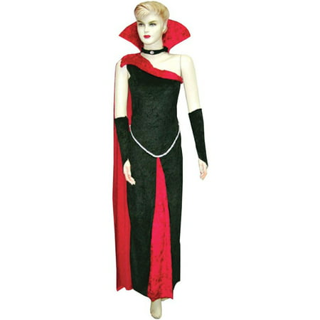 Morris Costumes Womens One-Shoulder Velvet Gown Blood Raven Medium Large