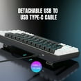 thumbnail image 3 of UHM 60% Wired Mechanical Gaming Keyboard,RGB Backlit Mini Keyboard with Blue Switch/Multimedia Keys,Waterproof Small Ultra-Compact 61 Keys Keyboard for PC/Mac Gamer,Typist,Travel,Black&White, 3 of 10