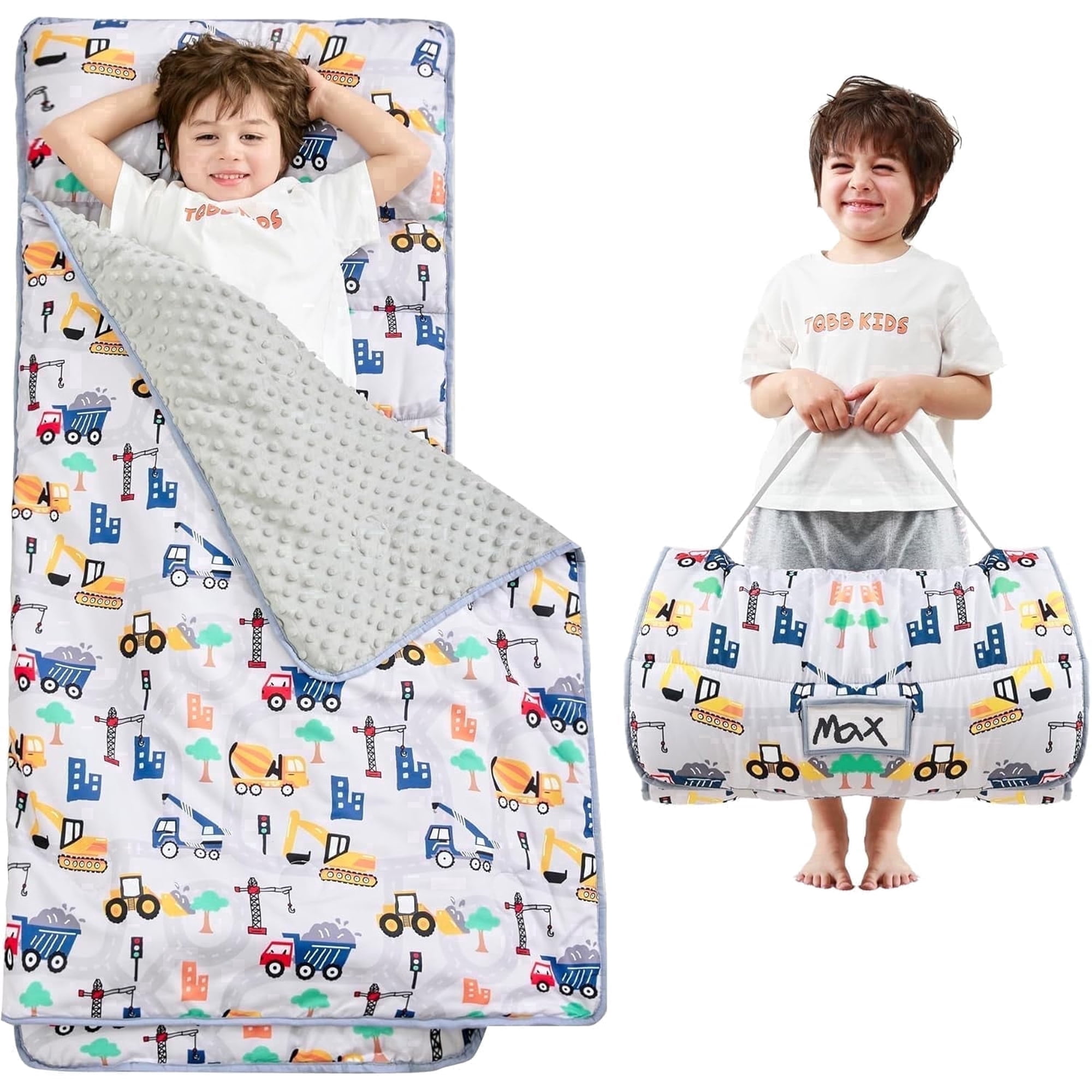 Viviland Toddler Nap Mat with Pillow and Blanket, Extra Large Rolled Napping Mats,Slumber Bags for Boys Girls,Kids Sleeping Bag for Daycare, Preschool Travel Camping