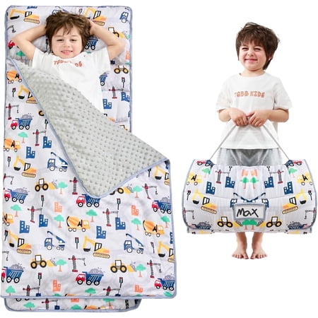 Viviland Toddler Nap Mat with Pillow and Blanket, Extra Large Rolled Napping Mats,Slumber Bags for Boys Girls,Kids Sleeping Bag for Daycare, Preschool Travel Camping