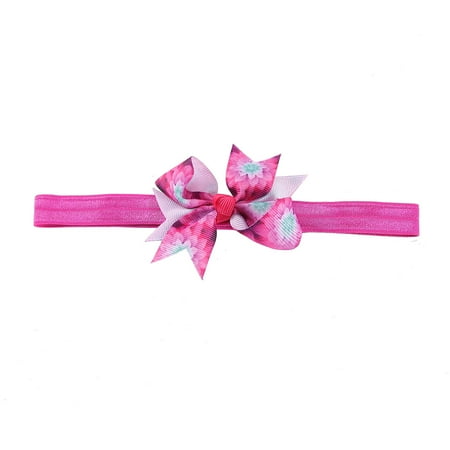 

Baby Girl Flower Floral Prints Bowknot Elastic For Hair Accessories