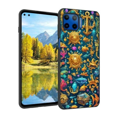 Vibrant-underwater-treasure-symbols-4 phone case for Moto G 5G Plus for Women Men Gifts,Soft silicone Style Shockproof - Vibrant-underwater-treasure-symbols-4 Case for Moto G 5G Plus
