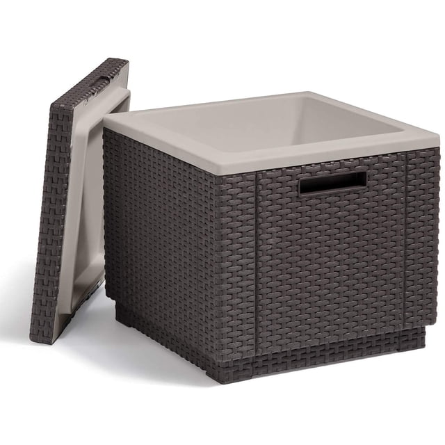 Table Réfrigérante pour Bière et Vin Parfaite pour Votre Patio, Pique-Nique et Accessoires de Plage, Marron
