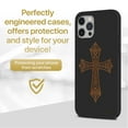 thumbnail image 2 of Case Yard Wooden Case for iPhone-12/12-Pro Soft TPU Silicone cover Slim Fit Shockproof Wood Protective Phone Cover for Girls Boys Men and Women Supports Wireless Charging Cross 7 Design, 2 of 7