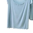 thumbnail image 5 of Kaemgyyd Womens Pajama Set Scalloped Hem Outfits Cap Sleeve Top with Elastic Waisted Shorts Pj Sleepwear Lounge Sets（Blue,X-Large）, 5 of 5