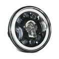 thumbnail image 1 of 1Pcs 5.75 inch Motorcycle LED Headlight Skull Pattern LED Headlight with High/Low Beam Turn Signal DRL and Colorful Angle Eye Light, 1 of 6