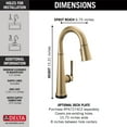 thumbnail image 2 of Delta 9982T-Dst Emmeline 1.8 GPM Pull-Down Bar/Prep Faucet - Lumicoat Chrome, 2 of 7