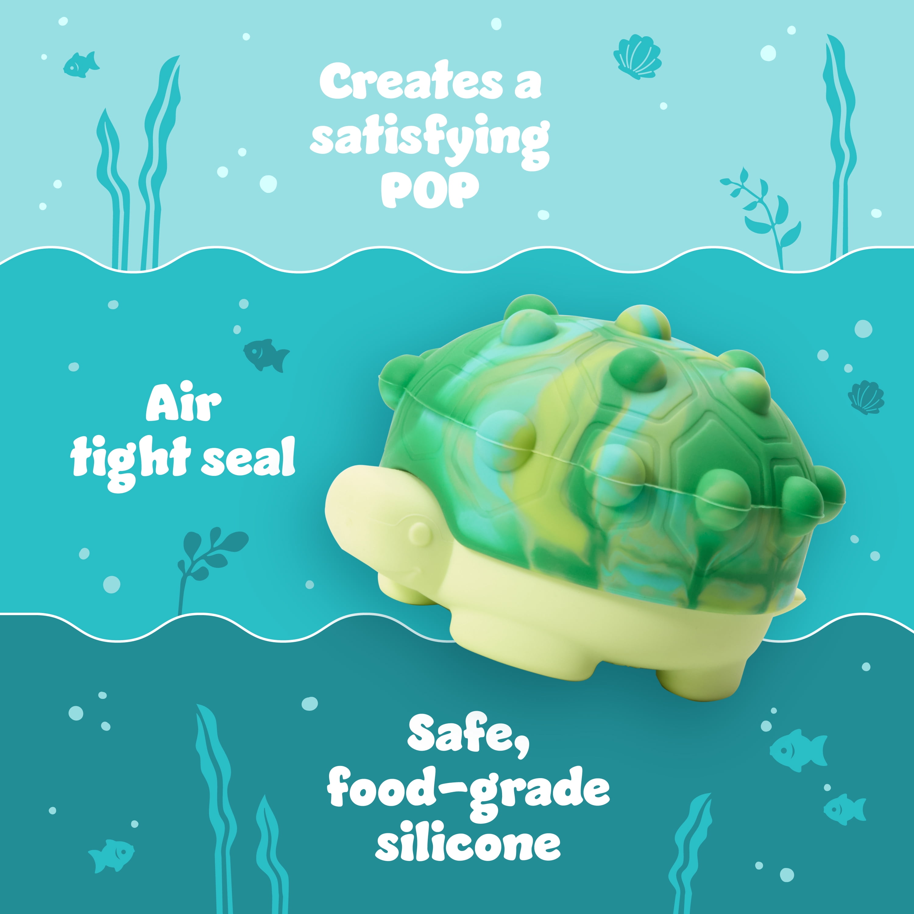 Munchkin® Pop Squish™ Popping Sensory Bath Toys, Turtle/Pufferfish, 2 pack, Unisex