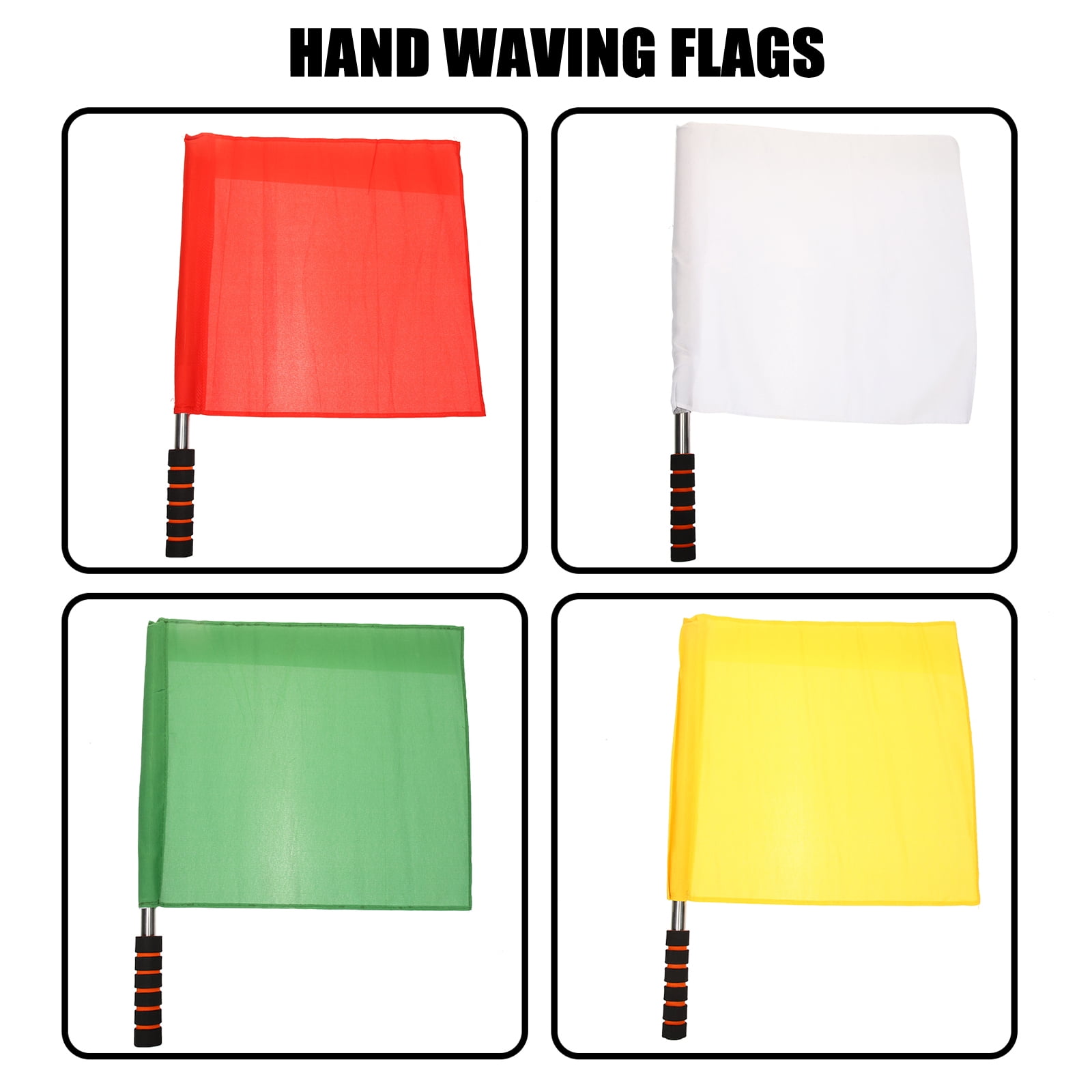 Handheld Signal Flags Match Referee Soccer Cards Running Taste Stainless Steel Polyester 12 Pcs