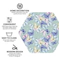 thumbnail image 3 of Honeii Colorful Butterfly print Leather Coaster Set of 4, ideal for safeguarding your furniture from drinks spills and effortless cleanup-Hexagon, 3 of 6