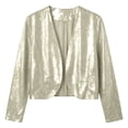 thumbnail image 4 of NominalSnug Womens Sequin Cardigan Open Front Long Sleeve Cropped Casual Jacket with Pockets Fall Outfits, 4 of 7