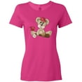 thumbnail image 3 of Inktastic Baseball Teddy Bear Women's T-Shirt, 3 of 5