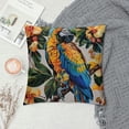 thumbnail image 2 of GOSMITH Leaf Throw Pillow Cover Parrot Bird Plant Flower Petals Hand Drawn Green Decorative Square Big Washable Soft Patterned Sofa Outdoor Bed Dorm Living Room Pillow Cases White, 2 of 5