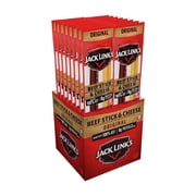 Jack Links Original Beef & Cheese Combo Snack Pack – 100% Beef Stick And Cheese Stick Made With Real Wisconsin Cheese - 8G Protein And 140 Calories Per Serving, 1.2 Oz. (Pack Of 16)