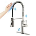 thumbnail image 4 of KOFUN Smart Touch Faucet, Touchless Kitchen Faucet with Pull Down Sprayer, Motion Sensor Smart Hands-Free Single Handle Sink Faucet, Single Hole Stainless Steel Spring Kitchen Faucet, Brushed Nickel, 4 of 7