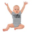 thumbnail image 3 of I Stroll Jesus Christian Religious Romper Boys or Girls Infant Baby Brisco Brands NB, 3 of 6