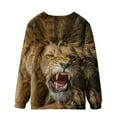 thumbnail image 3 of RKSTN Chandail à Capuche pour Hommes Mode Automne Chandail en Molleton Doux Col Rond Imprimé Léopard T-shirt Non Positionné Décontracté Sport Manches Longues Haut Chandail Chandail en Molleton pour Hommes, 3 of 4