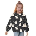 thumbnail image 5 of Odeerbi Kids Girls Crewneck Sweatshirts Halloween Pullover Sweatshirts 1-12 Years Kids Oversized Sweatshirt Fashion Long Sleeve Pullover Tops White, 5 of 8