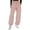 a-Pink458108, variant on VNKIDY Women's Casual Pants Solid Color Cargo Loose Fit Pants Drawstring Elastic Waisted Trousers With Ankle Ties Pockets For Streetwear Casual Style Trendy Pants