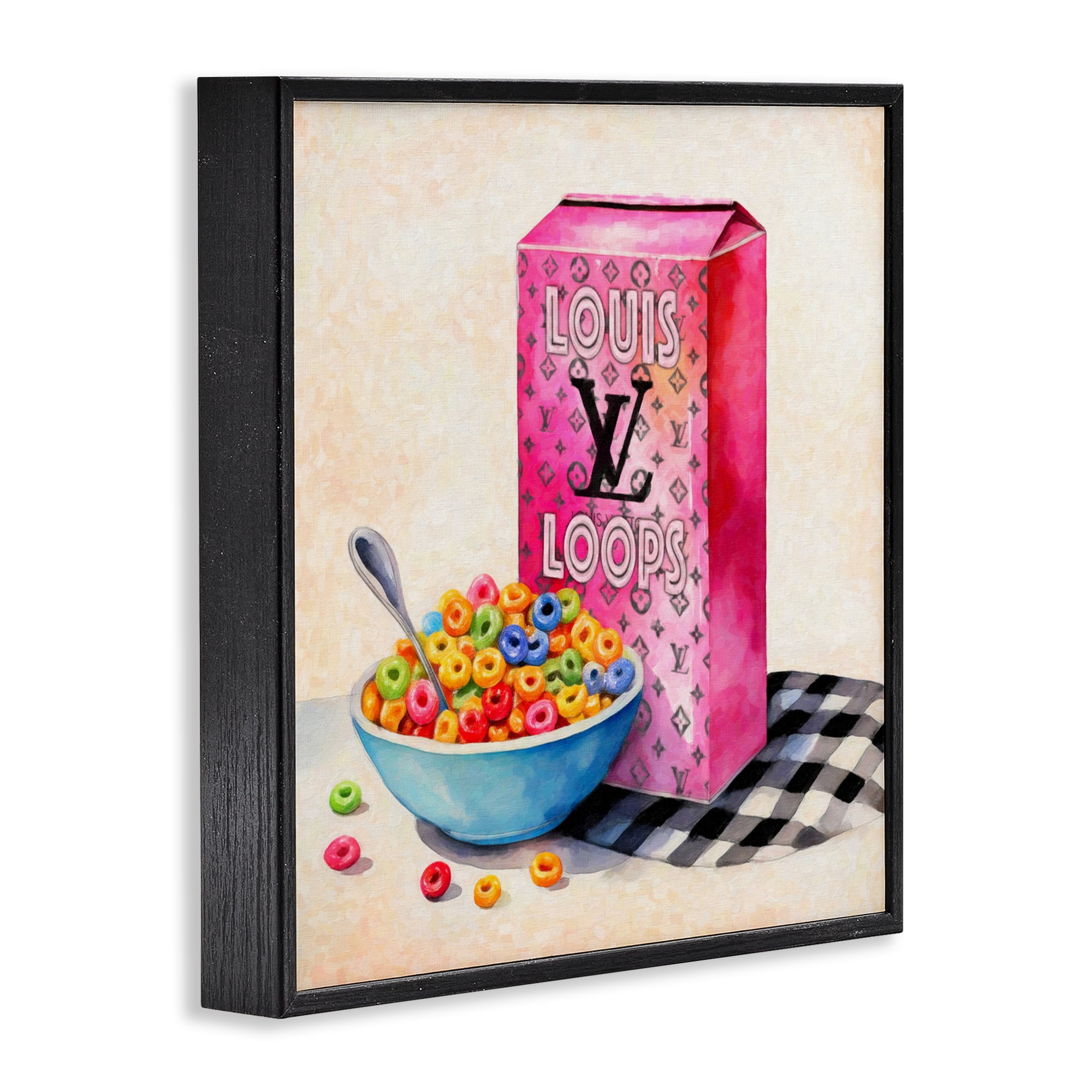 Stupell Industries Fashion Loops Cereal Black Framed Giclee Art, design by Grotto Studios
