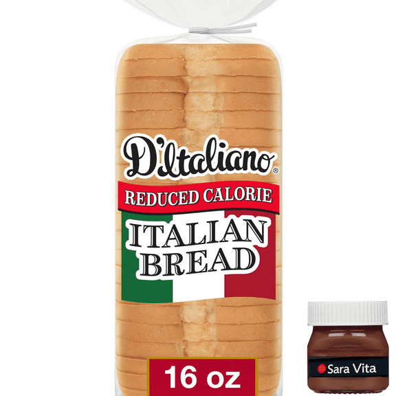D'Italiano Reduced Calorie Italian Bread, 16 oz, White Italian Bread, Bag