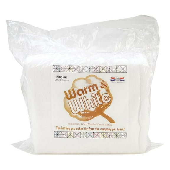 Warm & White Cotton Batting (120'' x 124'') King Size